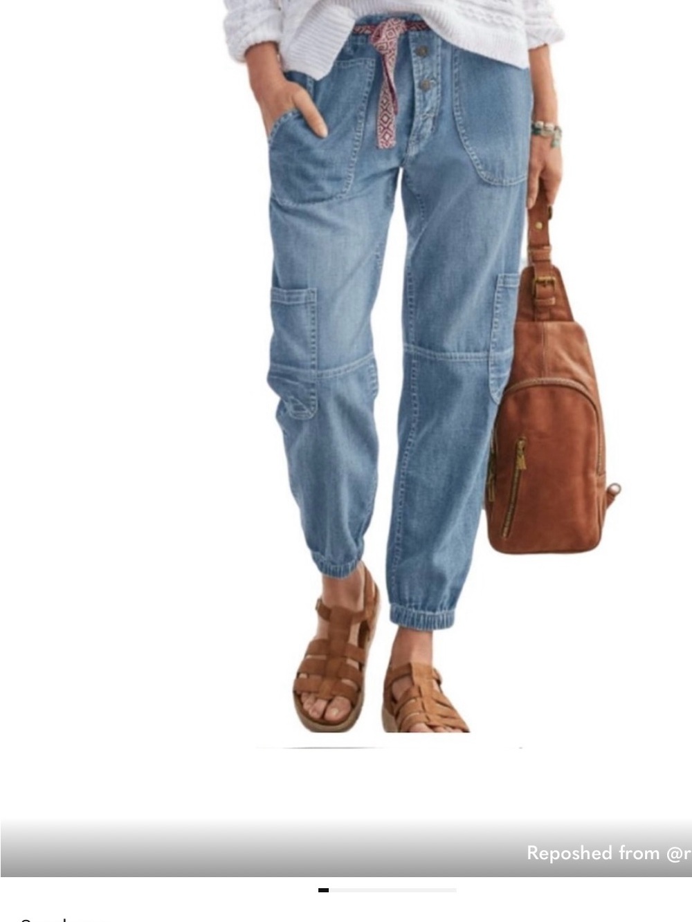 Sundance Women's Relaxed Denim Joggers - Medium Blue
